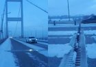 Семейде қатты аяздан көпір екіге бөлініп кетті