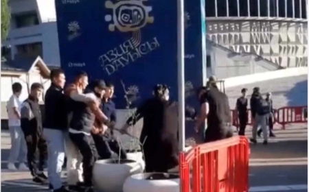 Медеуде екі адам бір-бірін балталап тастай жаздады (ВИДЕО)