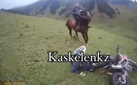 Алматы облысында мотоцикл жүргізушілерін қамшымен сабап кетті (ВИДЕО)