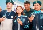 Олимпиада ойындарының күміс және қола жүлдегерлері елге оралды (ВИДЕО)