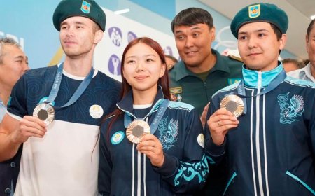 Олимпиада ойындарының күміс және қола жүлдегерлері елге оралды (ВИДЕО)