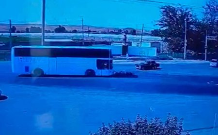 Түркістан облысында автобус мотоцикл жүргізушісін соғып өлтірді (ВИДЕО)