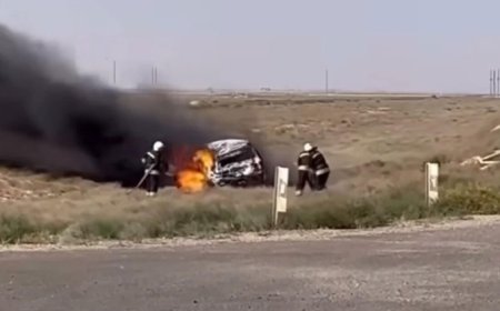 Маңғыстауда көлік жанып кетті: Бір бала қаза тапты