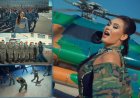 Қорғаныс министрінің әйелі әскери тікұшақ пен қалың сарбаз жинап клип түсірген (ВИДЕО)
