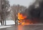 Астанада жолаушылар автобусы түгі қалмай өртеніп кетті (ВИДЕО)