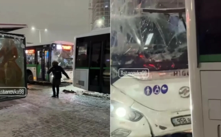 Астанада екі автобус соқтығысты: зардап шеккендер бар