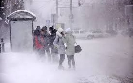 Астану накрыли сильная метель и мощный ветер, город занесло снегом