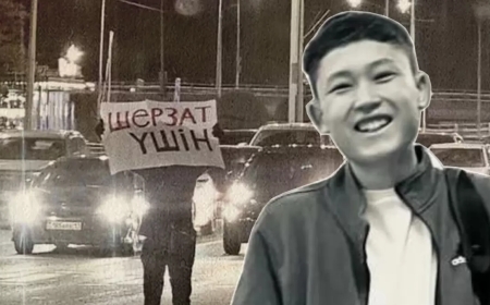 Астанада көшеге «Шерзат үшін» деген жазу ұстап шыққан азаматты полиция ұстап алып кетті