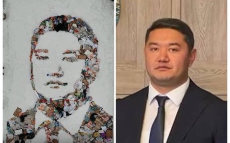 Активисты выложили из мусора портрет замакима Есильского района в Астане
