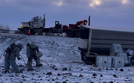 Грузовик с опасными химикатами опрокинулся в ЗКО