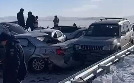 В Карагандинской области произошло ДТП с участием 19 автомобилей