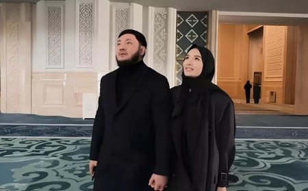 «Күйеуімнің арқасында Жаратушыға жақын бола түстім»: Айжан Байзақова орамал тағып, мешітке барды