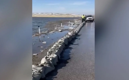 Астана-Павлодар тасжолының бір бөлігін су басып қалды