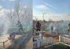 В Экибастузе на территории кладбища произошёл пожар