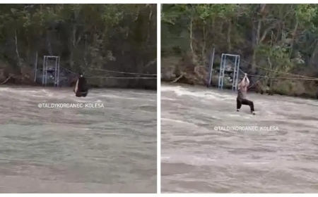 Жетісу облысында керілген арқан арқылы өзеннен өтпек болған адамды ағыс алып кетті