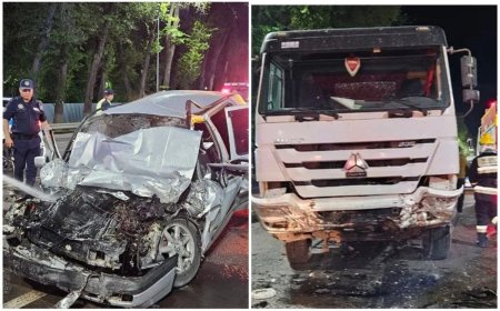 Жуткое ДТП в Алматы: легковушку раздавил грузовик, двое погибли
