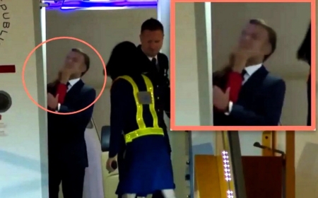 Франция президенті әйелінен шапалақ жеп қалды