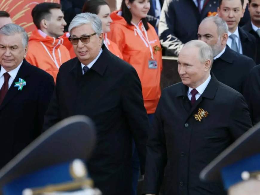 Путин встретил Токаева в Кремле перед парадом Победы