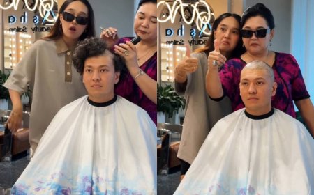 Жанар Айжанова күйеубаласының шашын тықырлап алып тастады