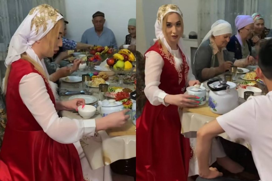 Амилайдың келін болып, шай құйып отырған видеосы тарады