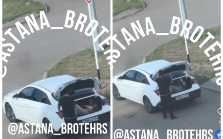 Астаналық тұрғын әйелін жүк салғышқа салып алған