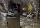 Алматыда жауын салдарынан 20-дан астам көлік жер астына түсіп кетті (ВИДЕО)