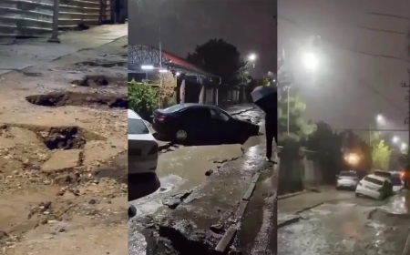 Алматыдағы нөсерден кейін «тесіліп» қалған көше үшін мердігер жауапқа тартылды