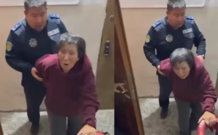 «Қабырғасын сындырып жіберген»: Алматы облысында полицей әжейді өз үйінен күштеп шығарып, жазым етті (ВИДЕО)