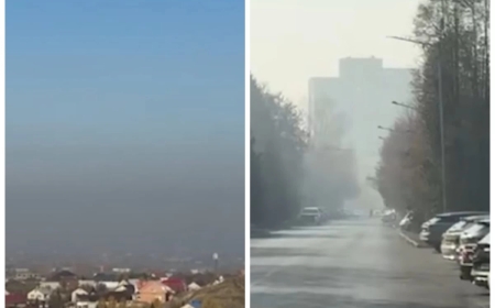 Оқушылар қашықтан оқуға жіберілді: Өскемен қою түтін құшағында қалды