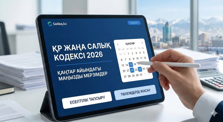 2026 жылғы жаңа Салық кодексі: Қаңтар айындағы маңызды мерзімдер мен өзгерістер