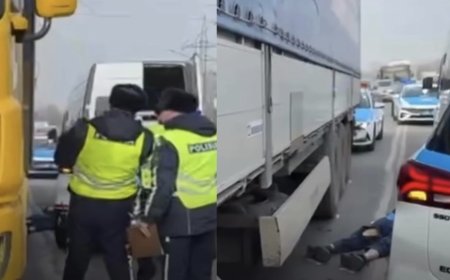 Алматыда жүк көлігі жаяу жүргіншіні басып кетті