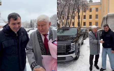 «Туған күніне Hyundai Palisade автокөлігі»: Асқар Жұмаділдаев белгілі кәсіпкерден қымбат сый алды (ВИДЕО)