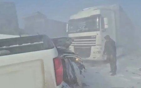 Астана-Қарағанды тасжолында 7 көлік соқтығысты (ВИДЕО)