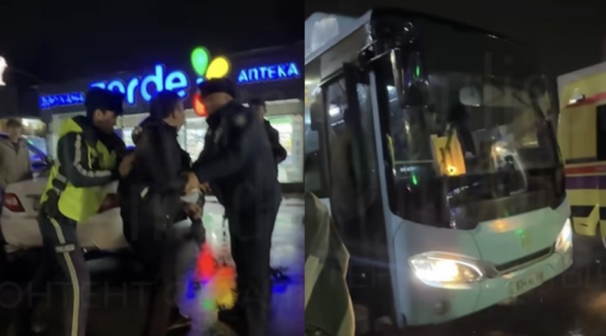 Таразда жолаушы автобус жүргізушісін пышақтады (ВИДЕО)