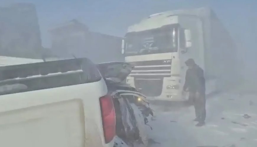 Астана-Қарағанды тасжолында 7 көлік соқтығысты (ВИДЕО)