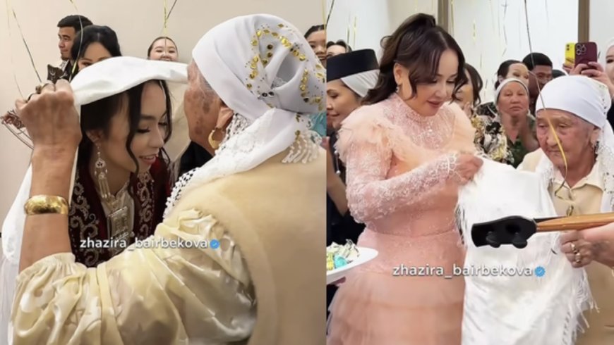 «Қадамы құтты болсын»: Жазира Байырбекова келін түсірді (ВИДЕО)