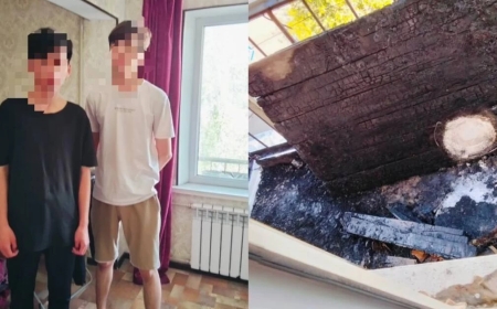 «Ұйықтап жатқан»: Қызылордада полиция қызметкері екі баланы өрттен құтқарып қалды