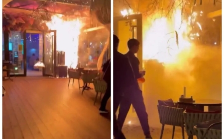 Алматыда мейрамханалардың бірінде құттықтау кезінде өрт шықты(ФОТО)