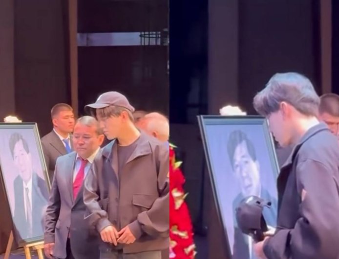 «Тектілігі ғой»: Димаш Құдайберген Шахановты ақтық сапарға шығарып салуға арнайы келді (ВИДЕО)