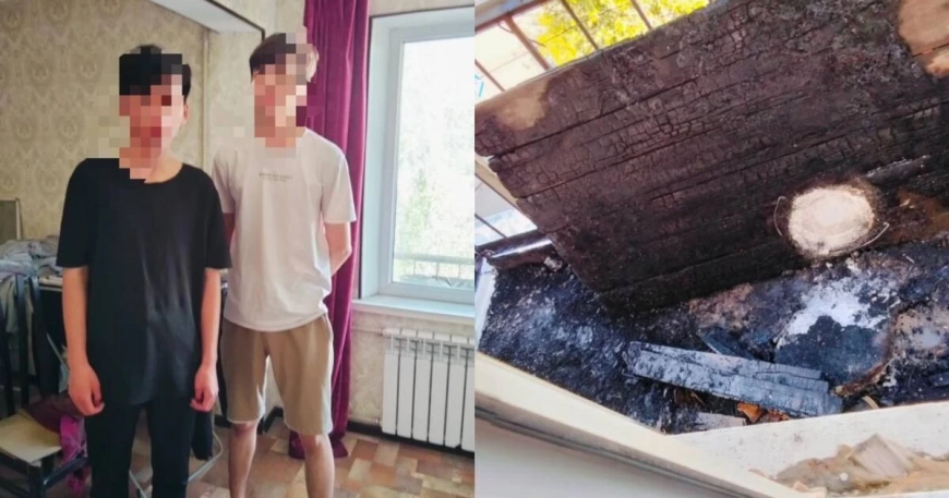 «Ұйықтап жатқан»: Қызылордада полиция қызметкері екі баланы өрттен құтқарып қалды