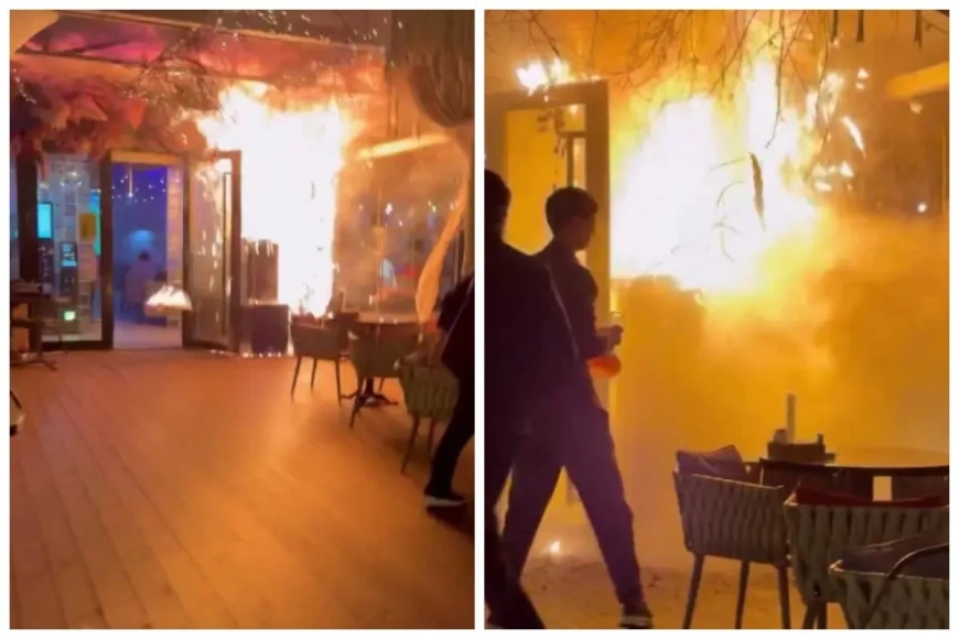 Алматыда мейрамханалардың бірінде құттықтау кезінде өрт шықты(ФОТО)