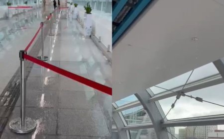 Жақында іске қосылған LRT төбесінен су ақты