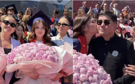 «Пайдалы ұрпақтан бол»: Тұрсынбек Қабатов қызының мектеп бітіру кешіне барды