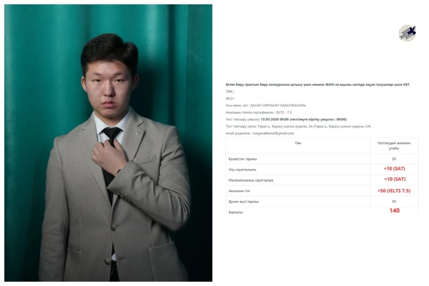 Тараздық талапкер ҰБТ-дан 140 балл жинады
