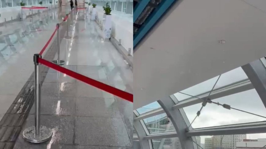 Жақында іске қосылған LRT төбесінен су ақты