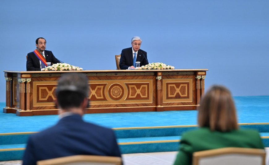 Тоқаев пен Кипр президенті келіссөздер қорытындысы бойынша брифинг өткізді