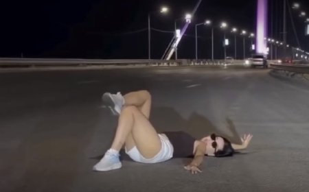 Семейде көпірдегі қауіпті жолға жатып суретке түскен  әйел айыппұл арқалады