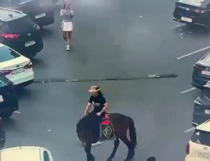 Бәйтерек маңында атпен жүрген ер адам жауапқа тартылды