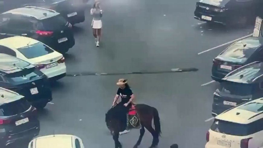 Бәйтерек маңында атпен жүрген ер адам жауапқа тартылды