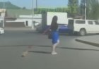 Астанада мысықты жіпке байлап, көшеде  сүйреген әйел көптің ашуын туғызды